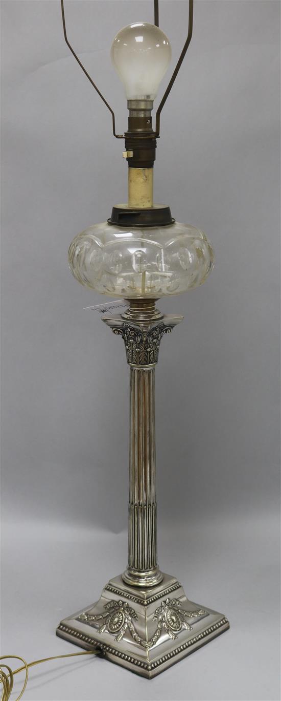 A corinthian column plated lamp base